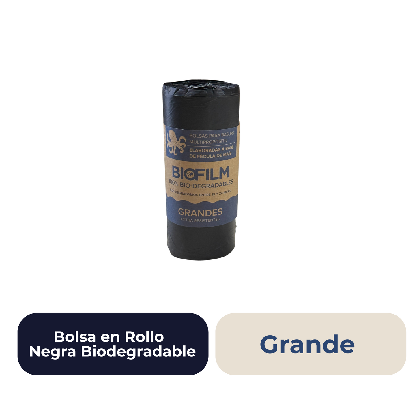 Bolsa en Rollo Negra Biodegradable Grande