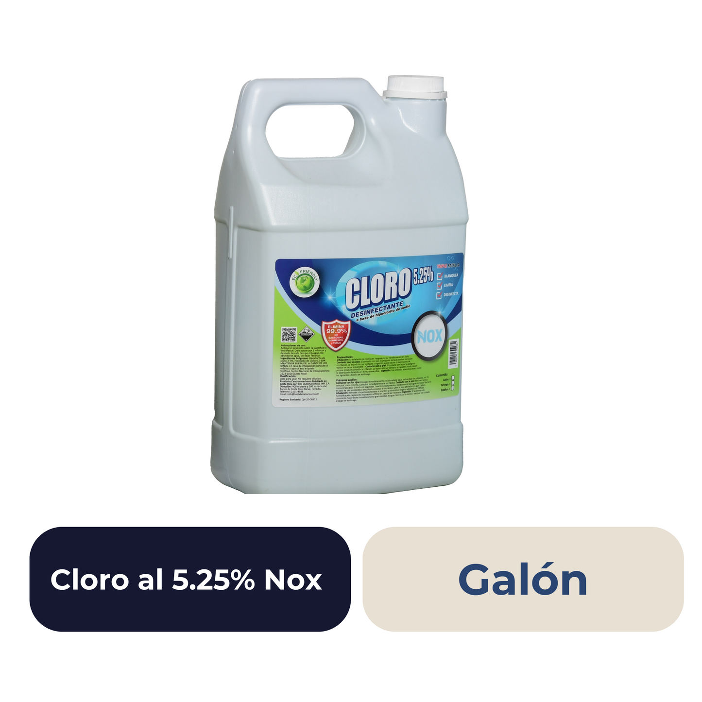 Cloro al 5.25% Nox Galón
