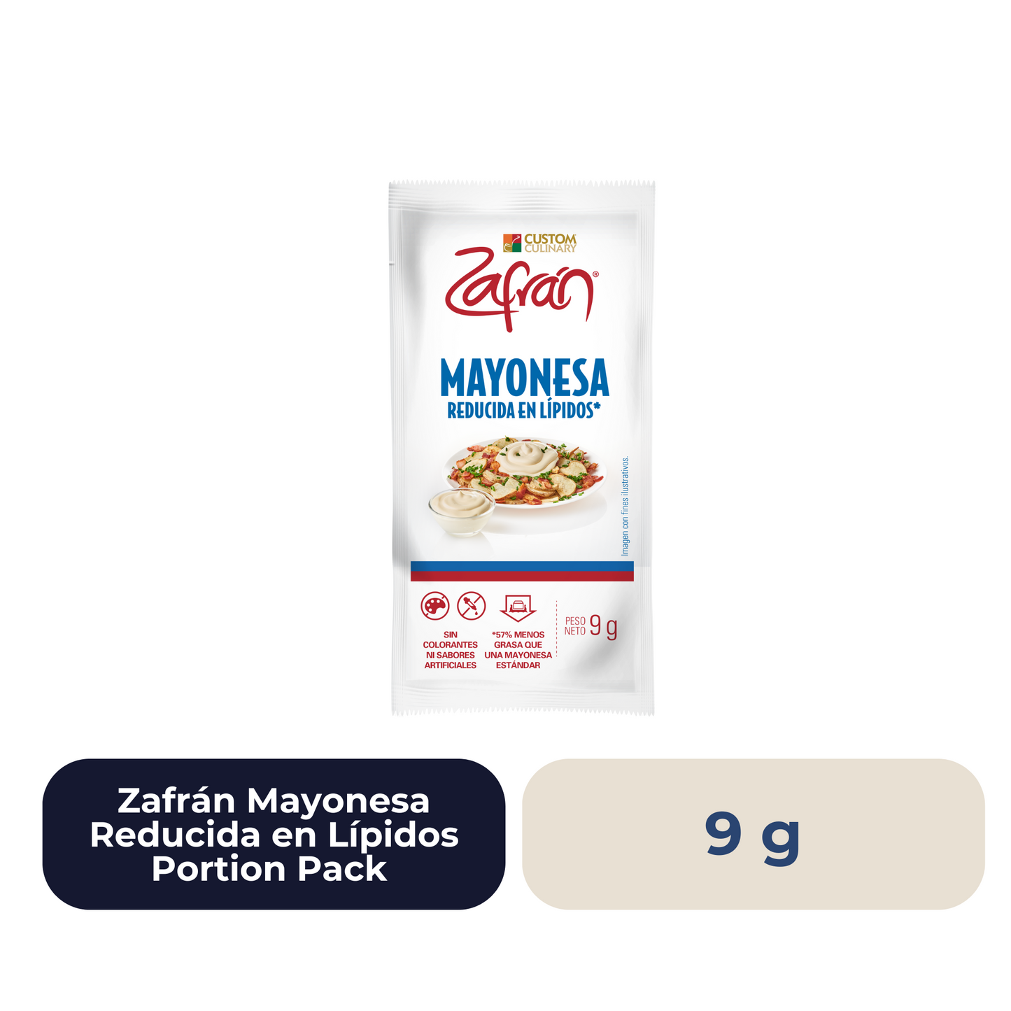 Zafrán Mayonesa Reducida en Lípidos Portion Pack 9 g cada una