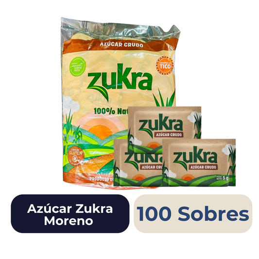 Azúcar Zukra Moreno en Sobres 100 uds