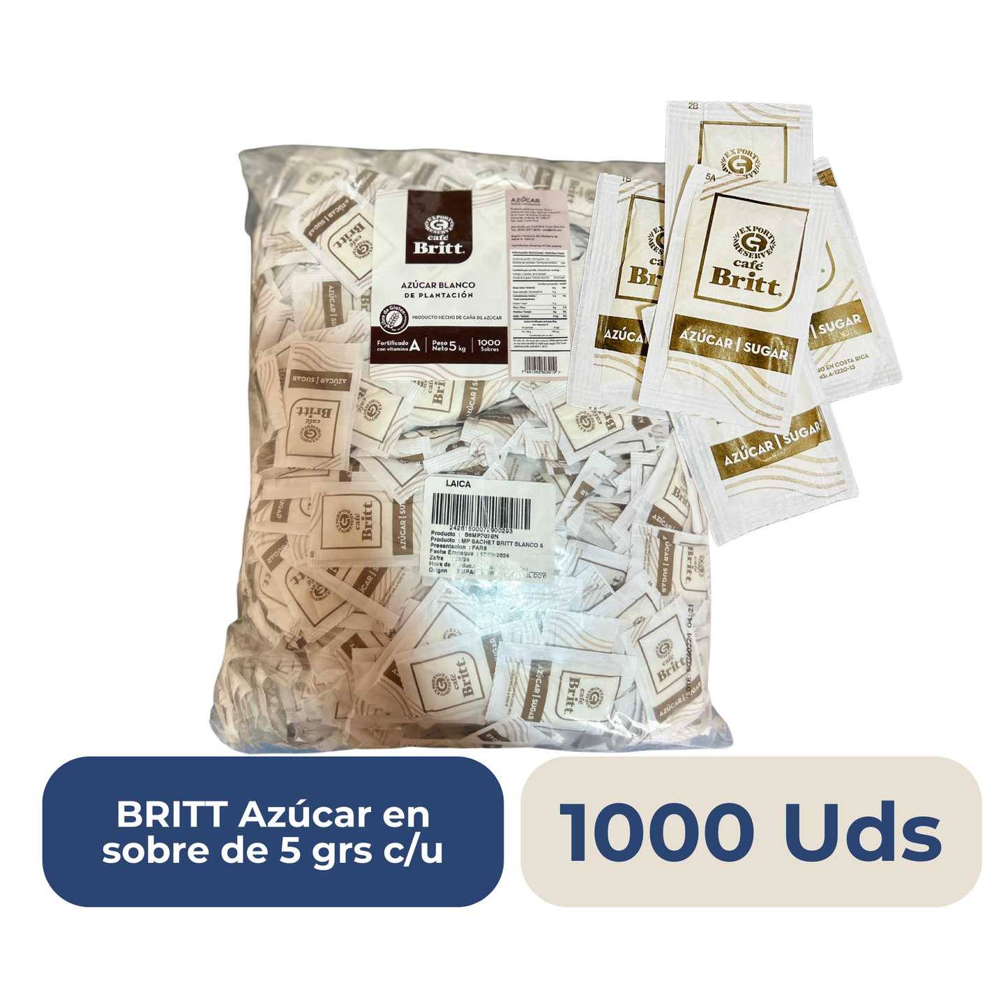 BRITT Sugar in sachets 1000 units of 5 grams each