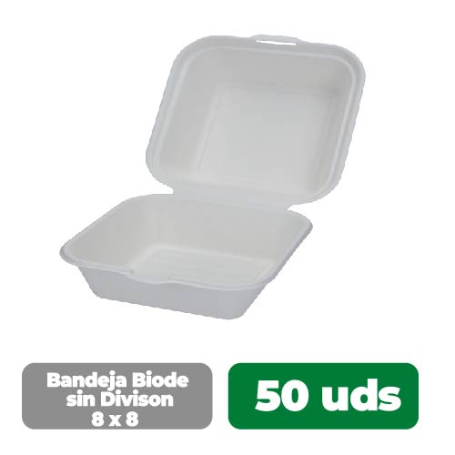 Biodegradable Tray without Division 8X8 50 Units