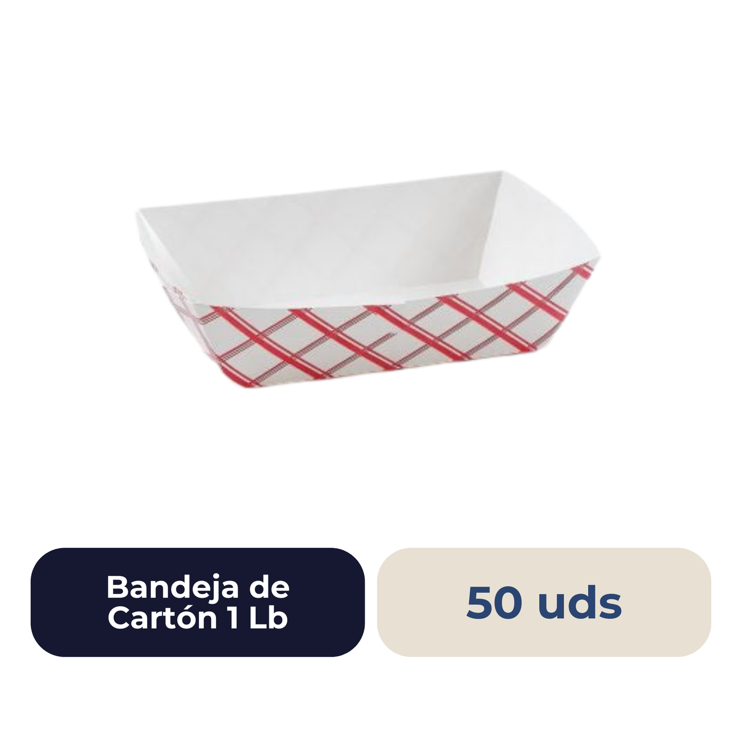 Bandeja de Cartón 1 Lb 50 Uds