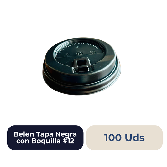 Tapa con Boquilla Negra #12 100 unidades