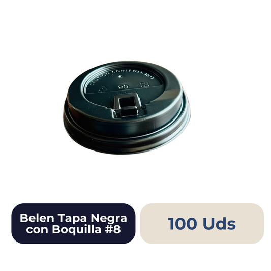 Belen Tapa Negra con Boquilla #8 100 Uds