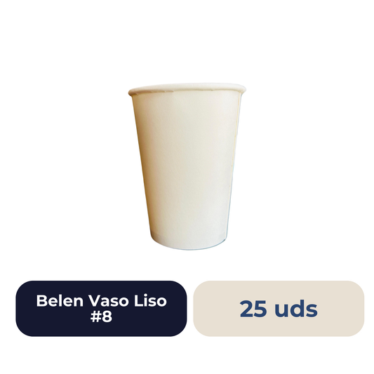 Belén Vaso Blanco Liso #8 25 Uds