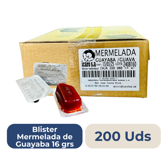 Blister Mermelada de Guayaba 16 grs 200 Uds