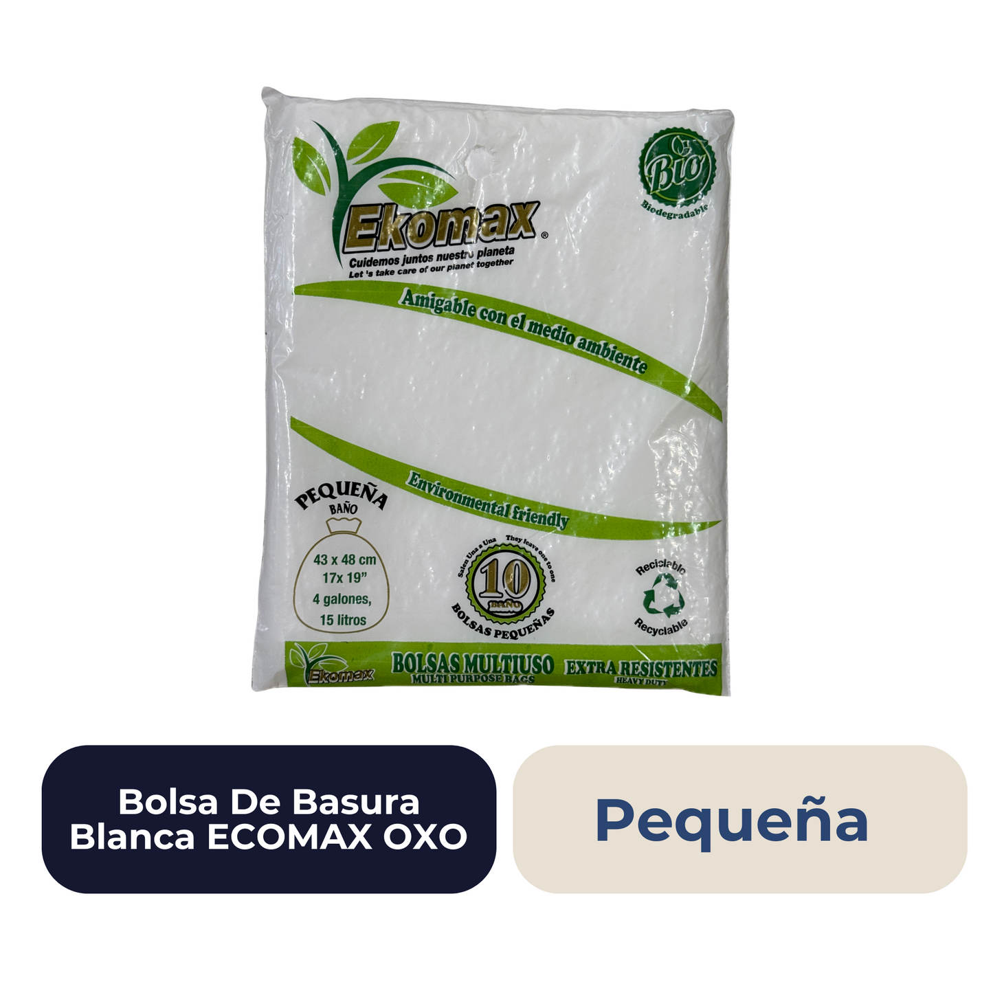 Bolsa De Basura Blanca ECOMAX OXO Pequeña