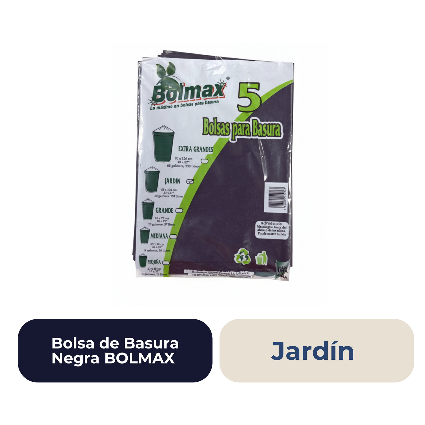 Bolsa de Basura Negra BOLMAX Jardín