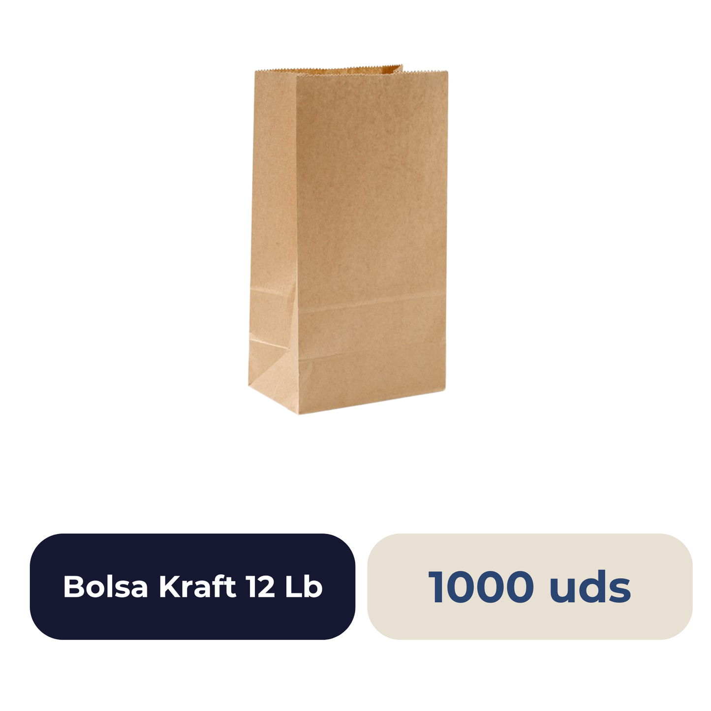 Bolsa Kraft 12 Lb 1000 Uds