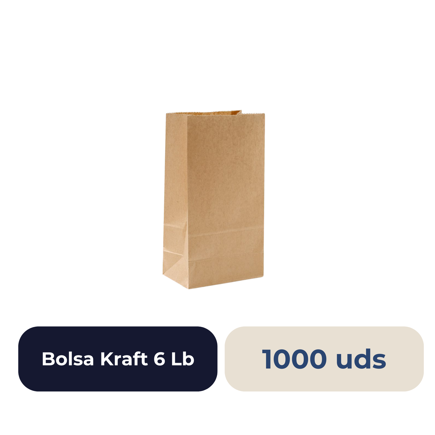 Bolsa Kraft 6 Lb 1000 uds