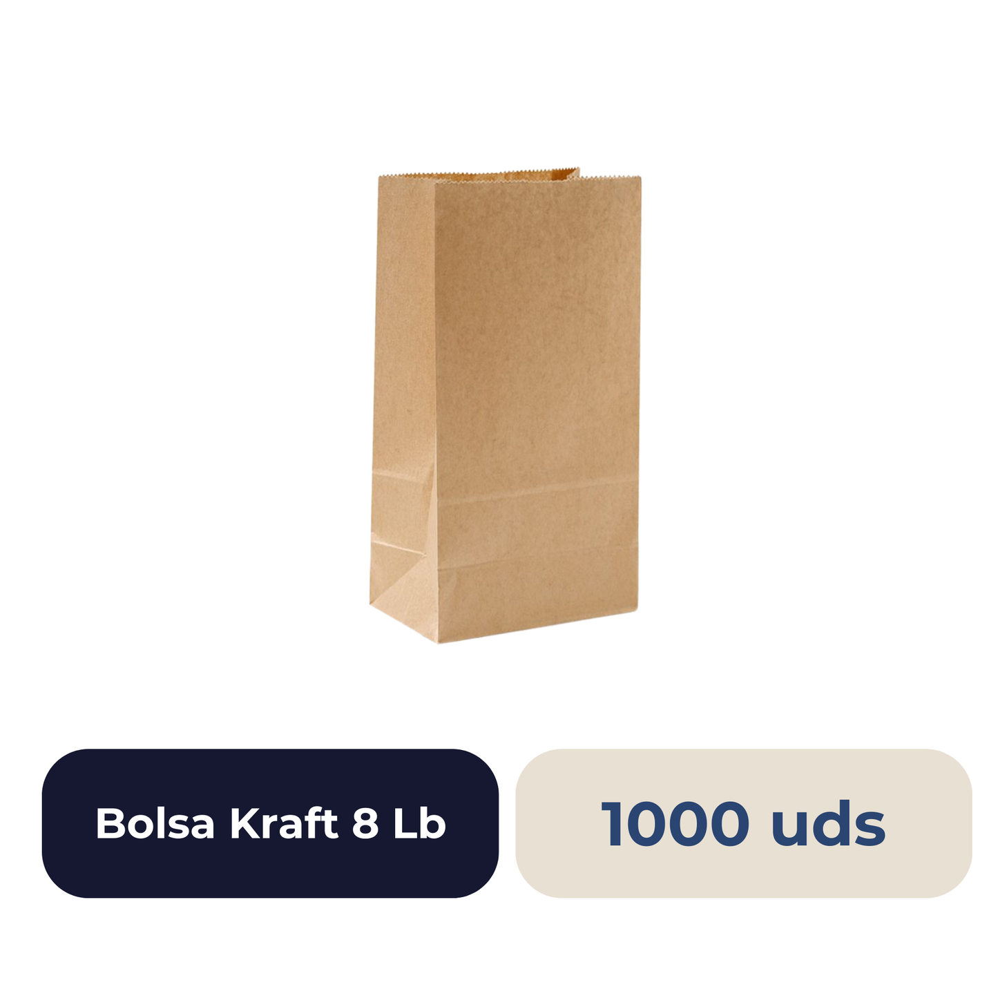 Bolsa Kraft 8 Lb 1000 Uds