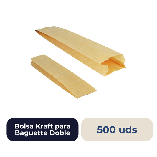 Bolsa Kraft para Baguette Doble 500 Uds