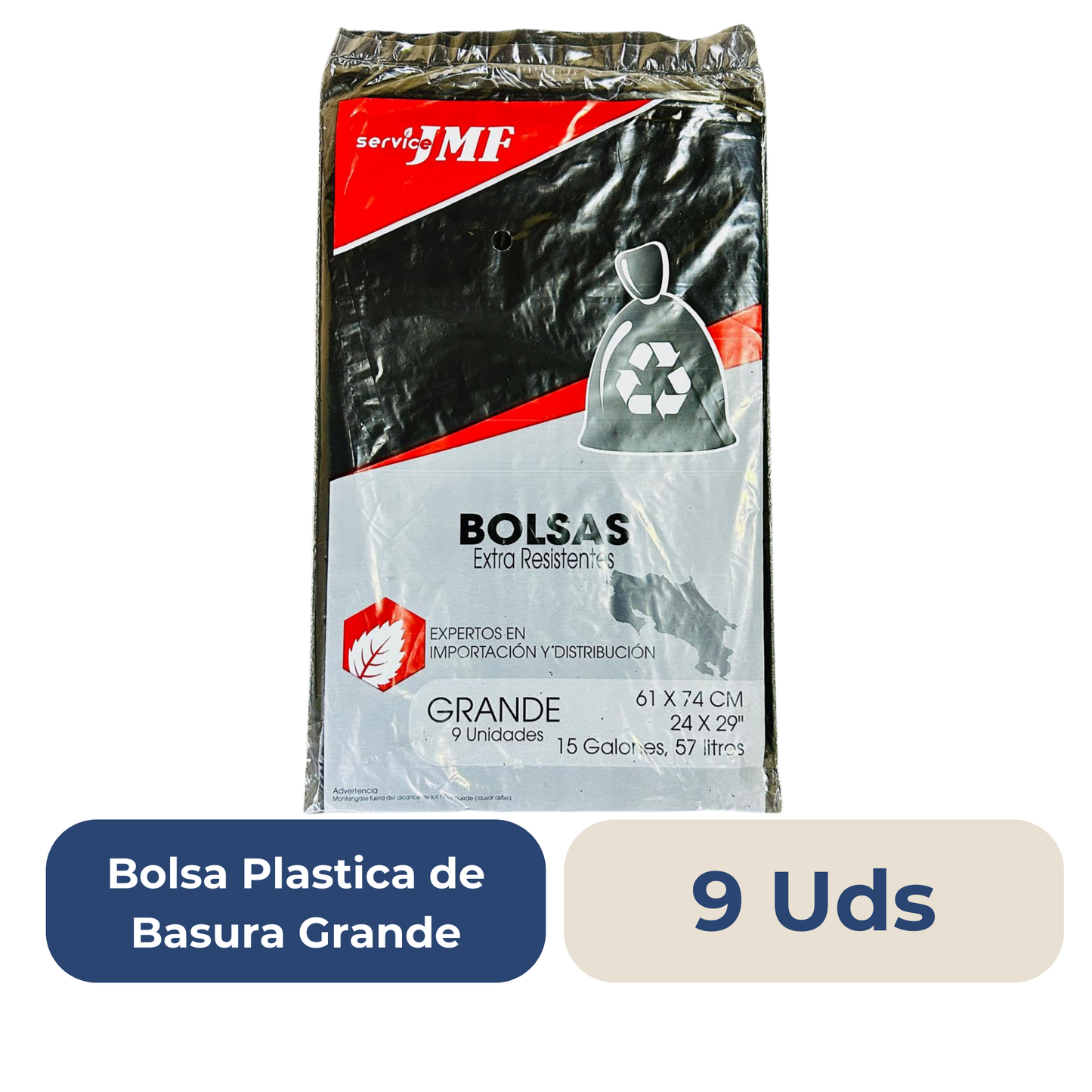 Bolsa para Basura Negra Grande SERVICE 9 unidades