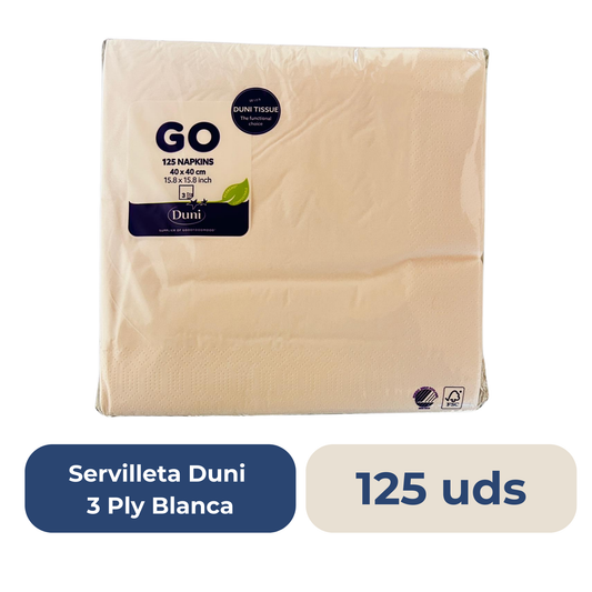 Duni 3Ply White Square Napkin 125 pcs