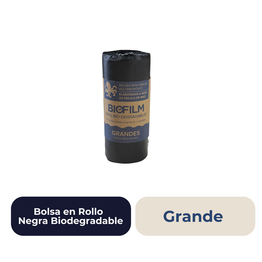 Bolsa en Rollo  Negra Biodegradable Grande