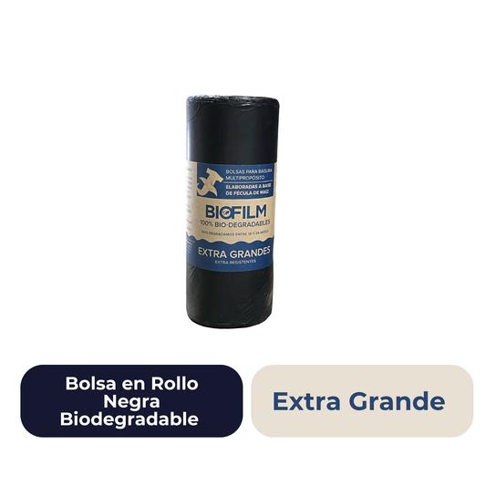 Bolsa en Rollo  Negra Biodegradable Extra Grande 30 unidades