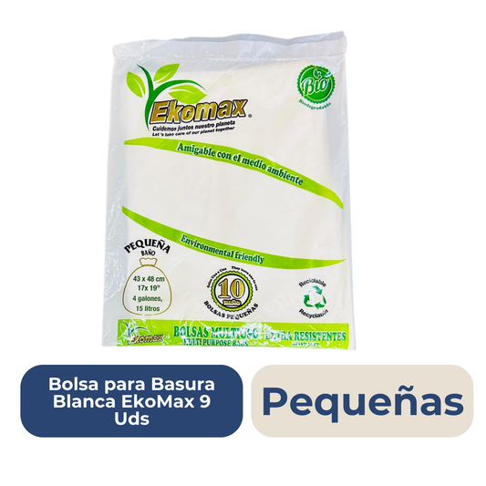 Bolsa para Basura Blanca Pequeña EkoMax 9 Uds