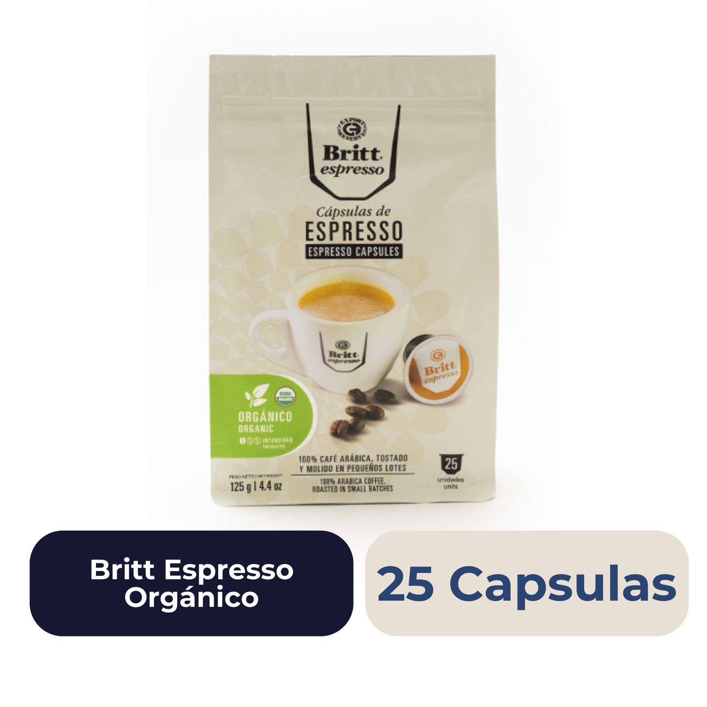 Britt Espresso Orgánico 25 Capsulas