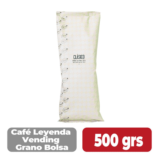 Café Leyenda Clásico Vending Grano Bolsa 500 grs