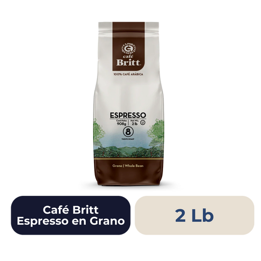 Café Britt Espresso en Grano 2 Lb