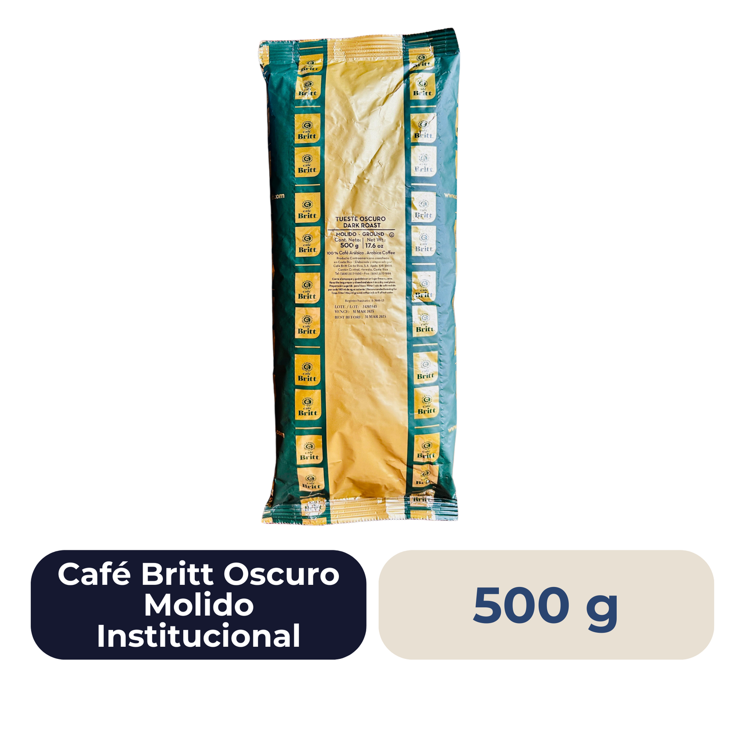 Café Britt Oscuro Molido Institucional 500 g