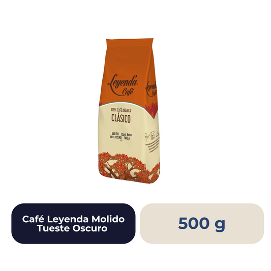 Café Leyenda Molido Tueste Oscuro 500 Gramos