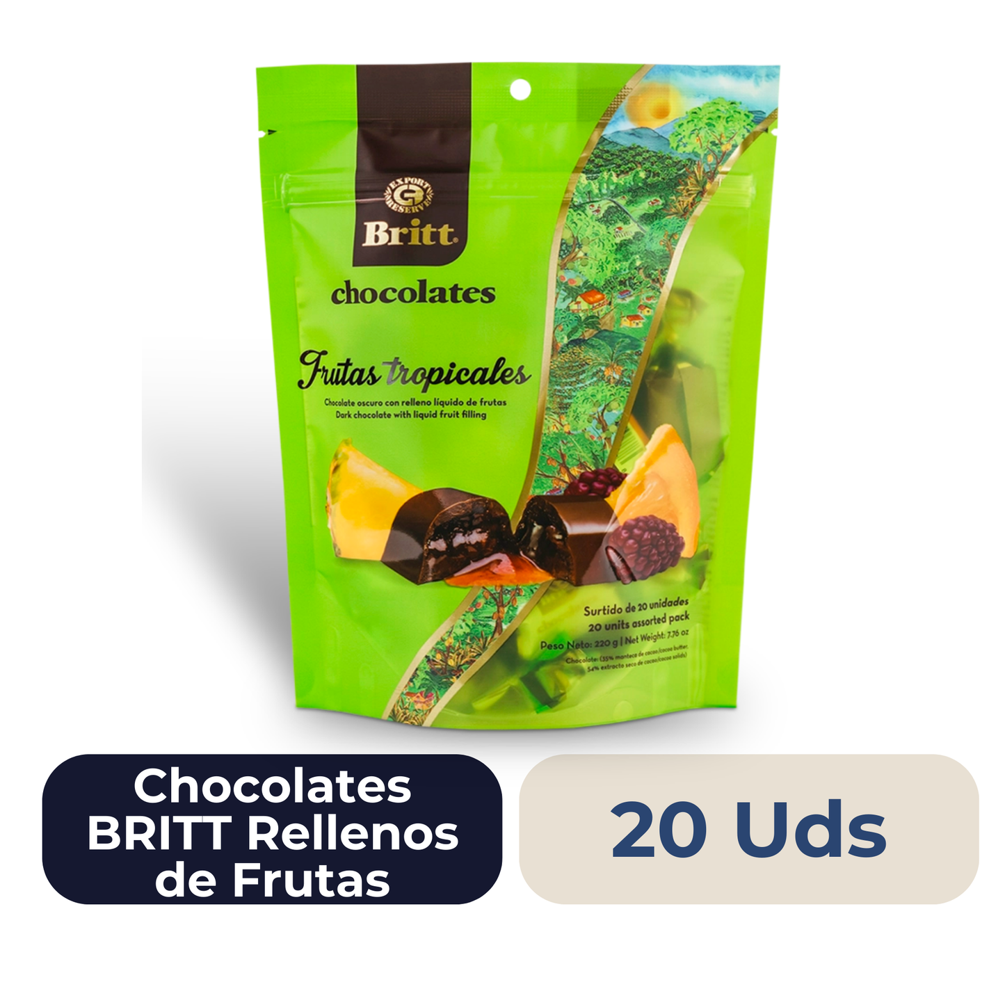 Chocolate Britt Surtido de Frutas 20 uds