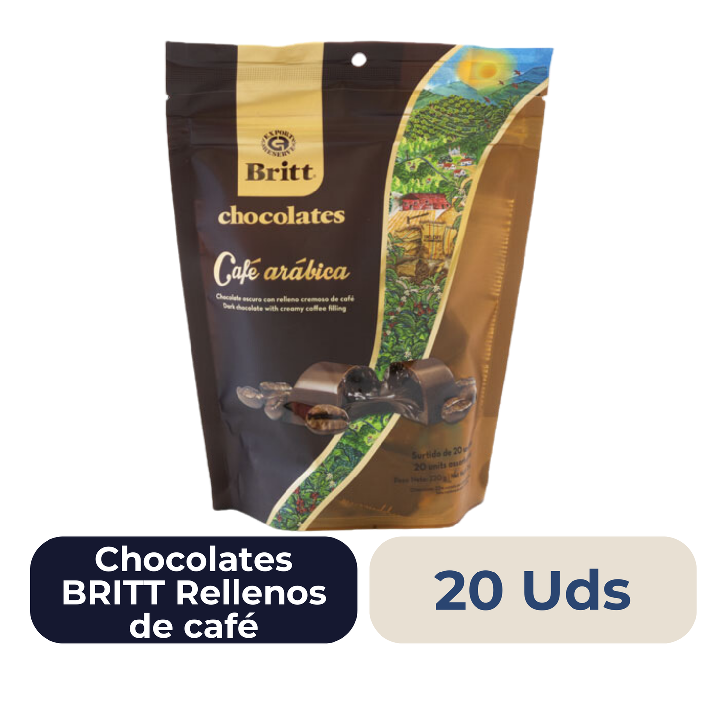 Chocolate Britt Relleno Surtido Café 20 uds