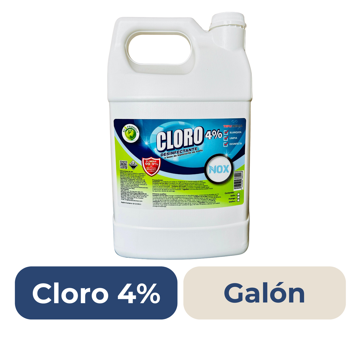 NOX Chlorine 4% Gallon 3.785 ML