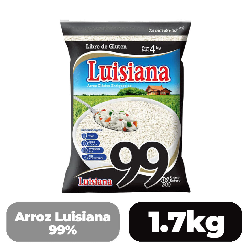 Aroz Luisiana 99% Grano Entero 1.7 Kg