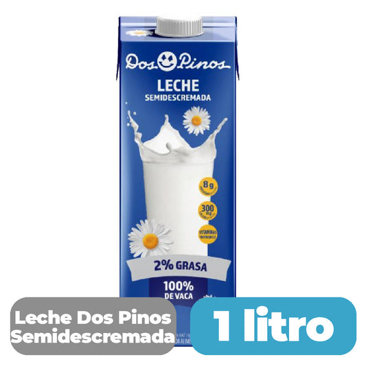 Leche Semidescremada Dos Pinos 2% 1 Lt