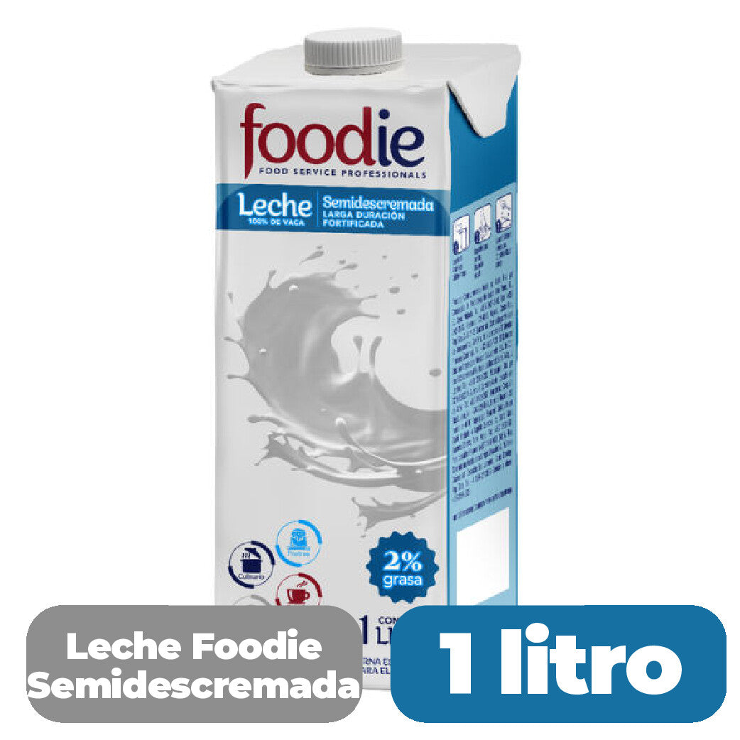 Leche Semidescremada Foodie 2% Grasa 1 Lt