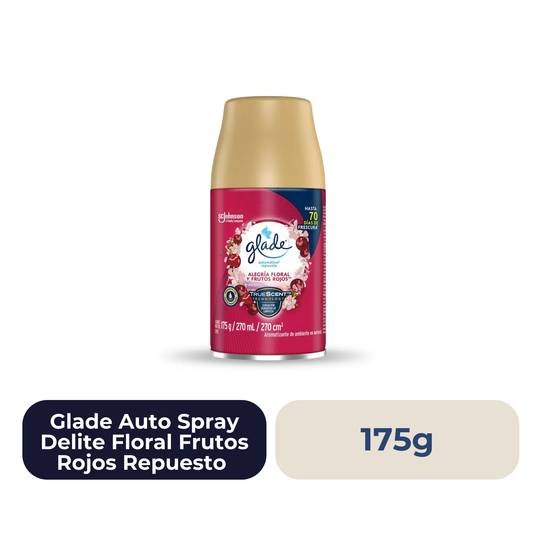 Glade Auto Spray Delite Floral Frutos Rojos Repuesto 175g