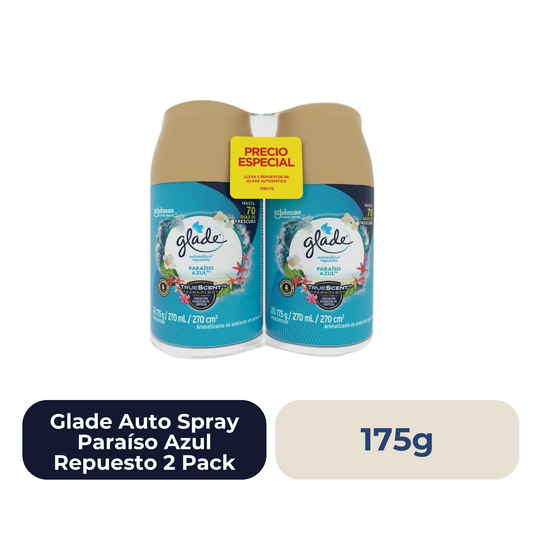 Glade Auto Spray Paraíso Azul Repuesto 2 Pack
