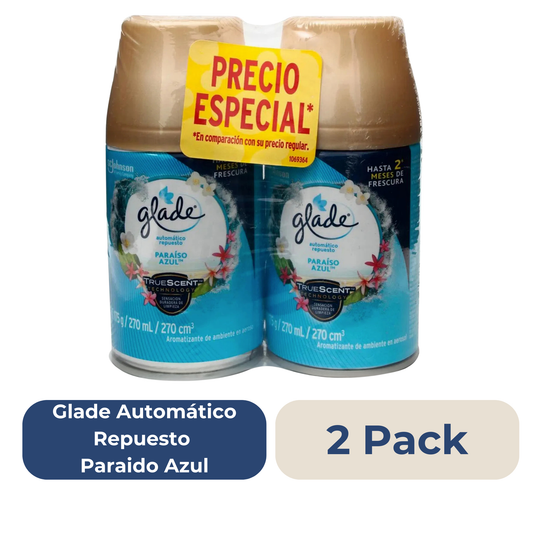 Glade Auto Paraíso Azul Repuesto 2 Pack