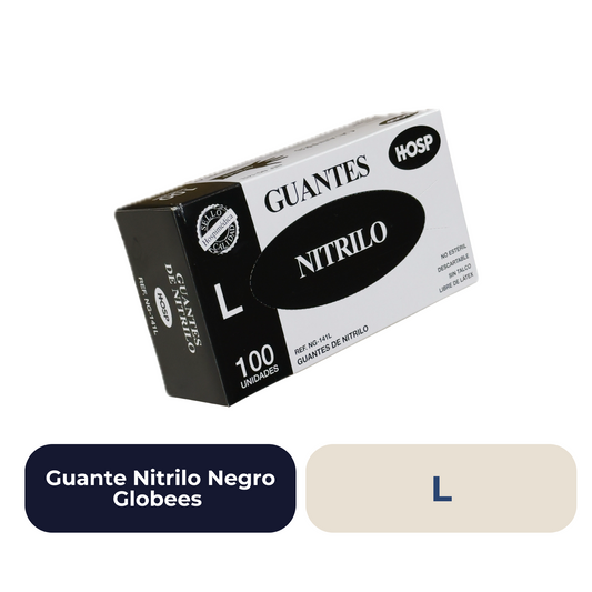 Guante Nitrilo Negro Globees "L" 100 unidades