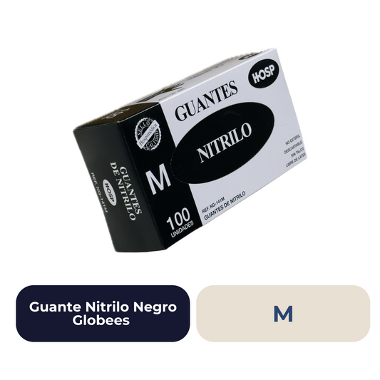 Guante Nitrilo Negro Globees "M" 100 unidades