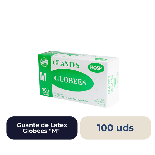 Guante de Latex Globees "M" 100 unidades