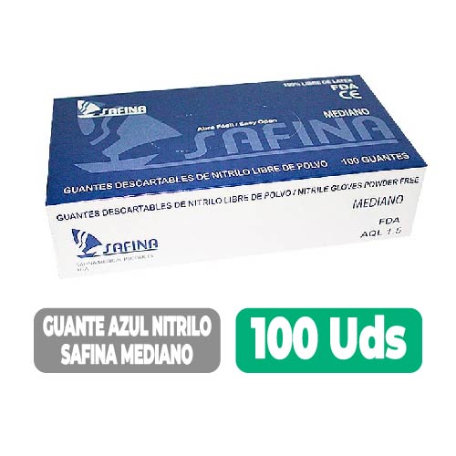 Safina Blue Nitrile Glove Medium 100 Units