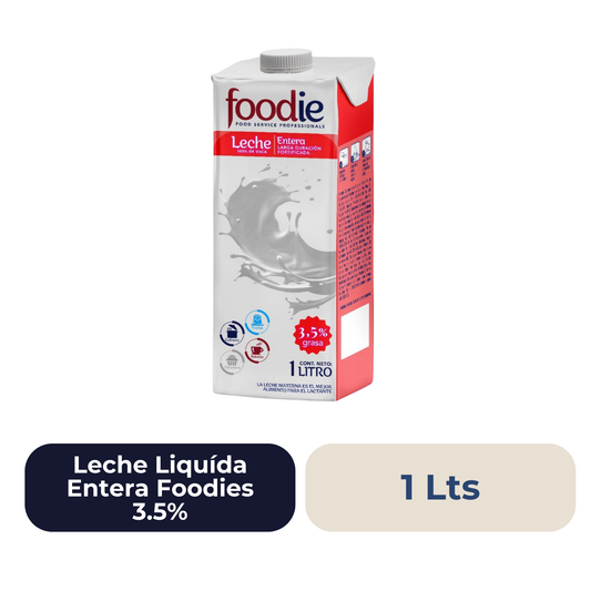 Leche Liquída Entera Foodies 3.5% 1 litro