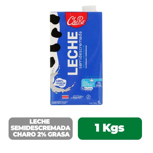 Leche Semidescremada Charo 2% Grasa 1 Lt