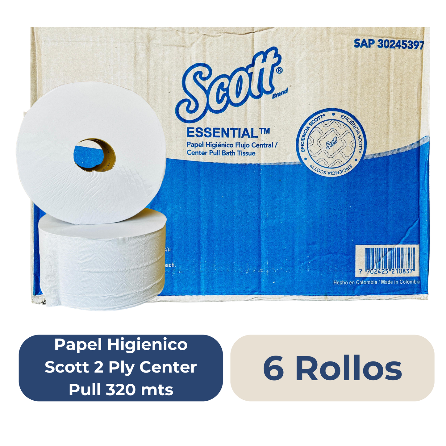 Scott 2 Ply Center Pull Toilet Paper 320 Meters