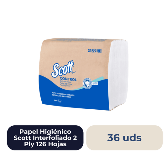 Papel Higiénico  Scott Interfoliado 2 Ply 126 Hojas