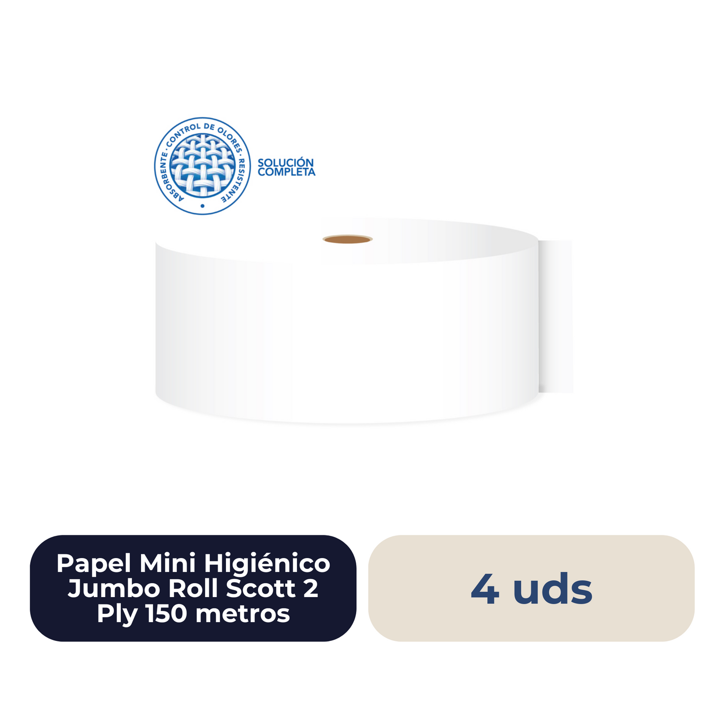 Papel Mini Higiénico Jumbo Roll Scott 2 Ply 150 metros