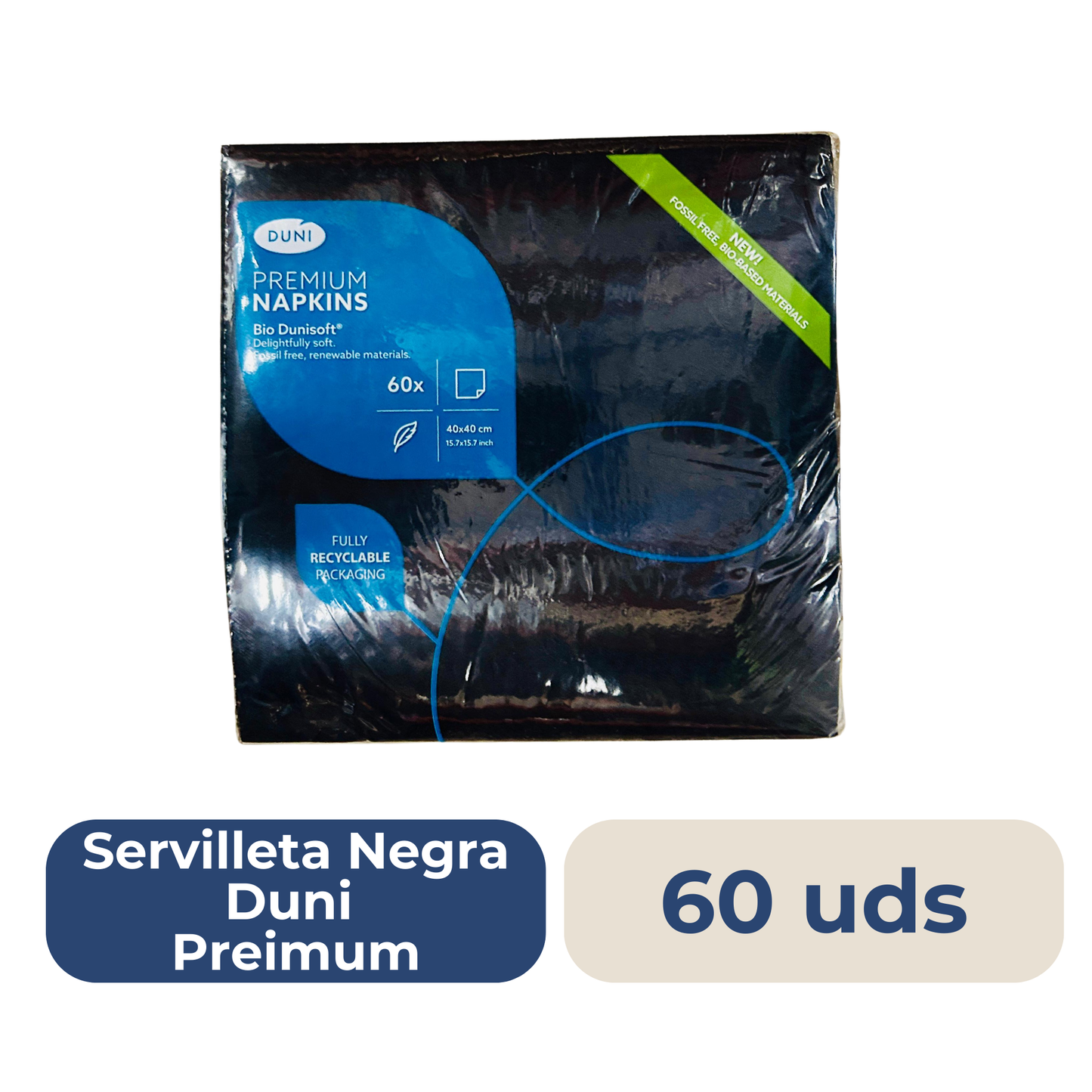 Premium Black Napkin 1 Ply 125 pcs