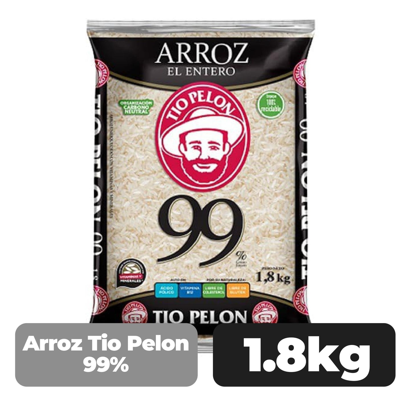 Arroz Tío Pelón 99% 1.8 Kg