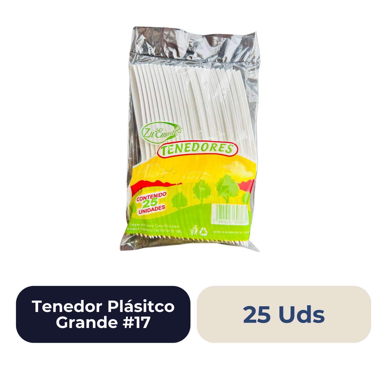 Tenedor Plástico Grande #17 25 Uds