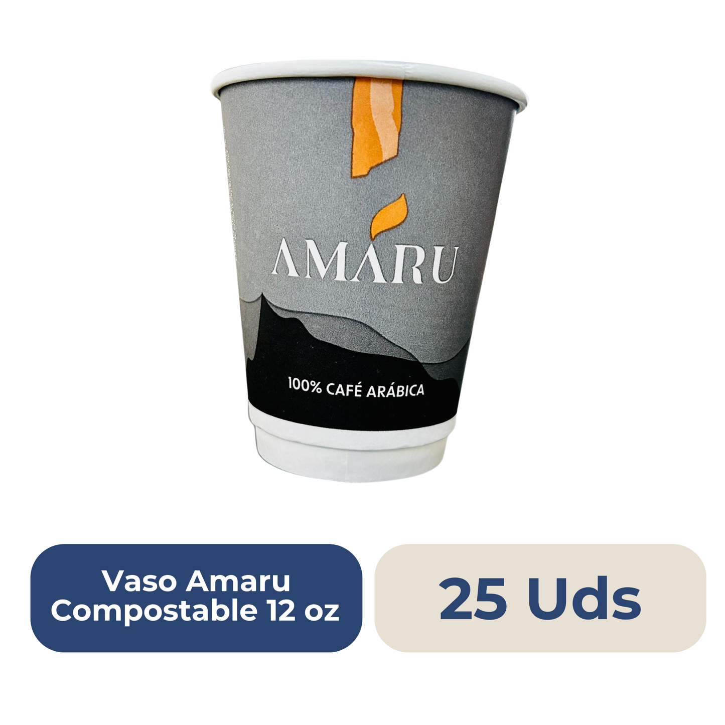 Amaru Compostable Cup 12 oz 25 pcs