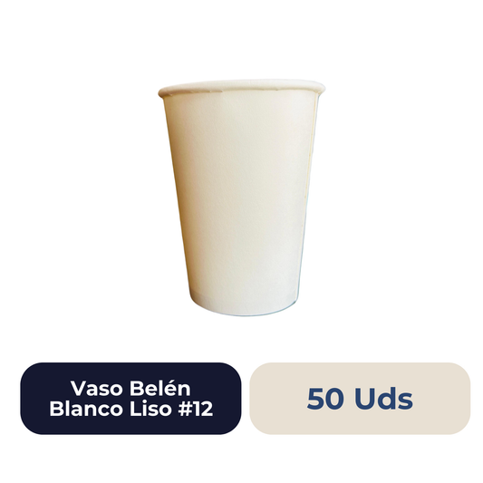 Belén Vaso Blanco Liso #12 50 Uds